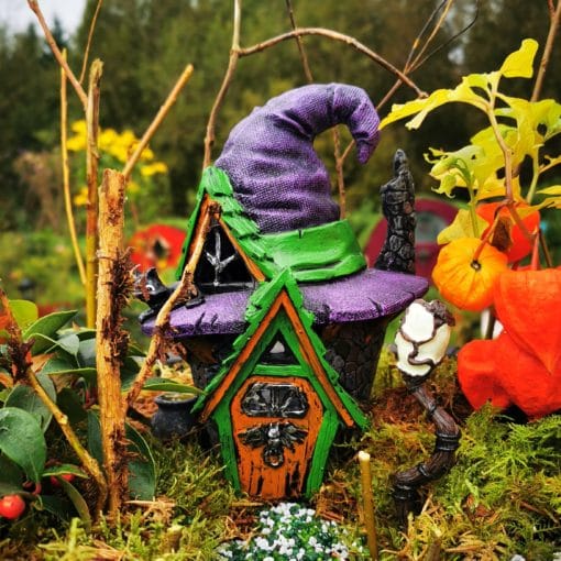 glowing halloween fairy garden lantern