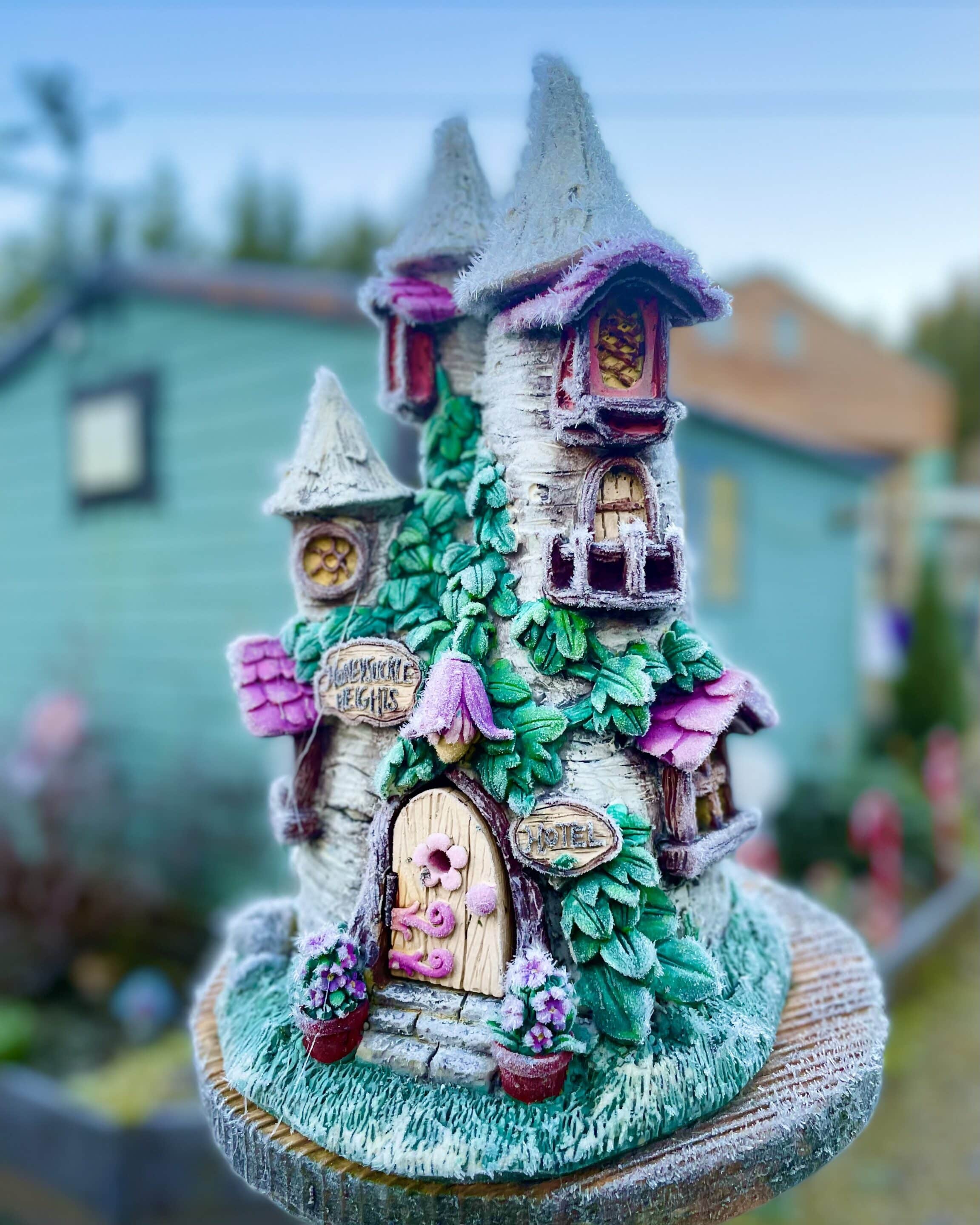 handmade fairy house for trail